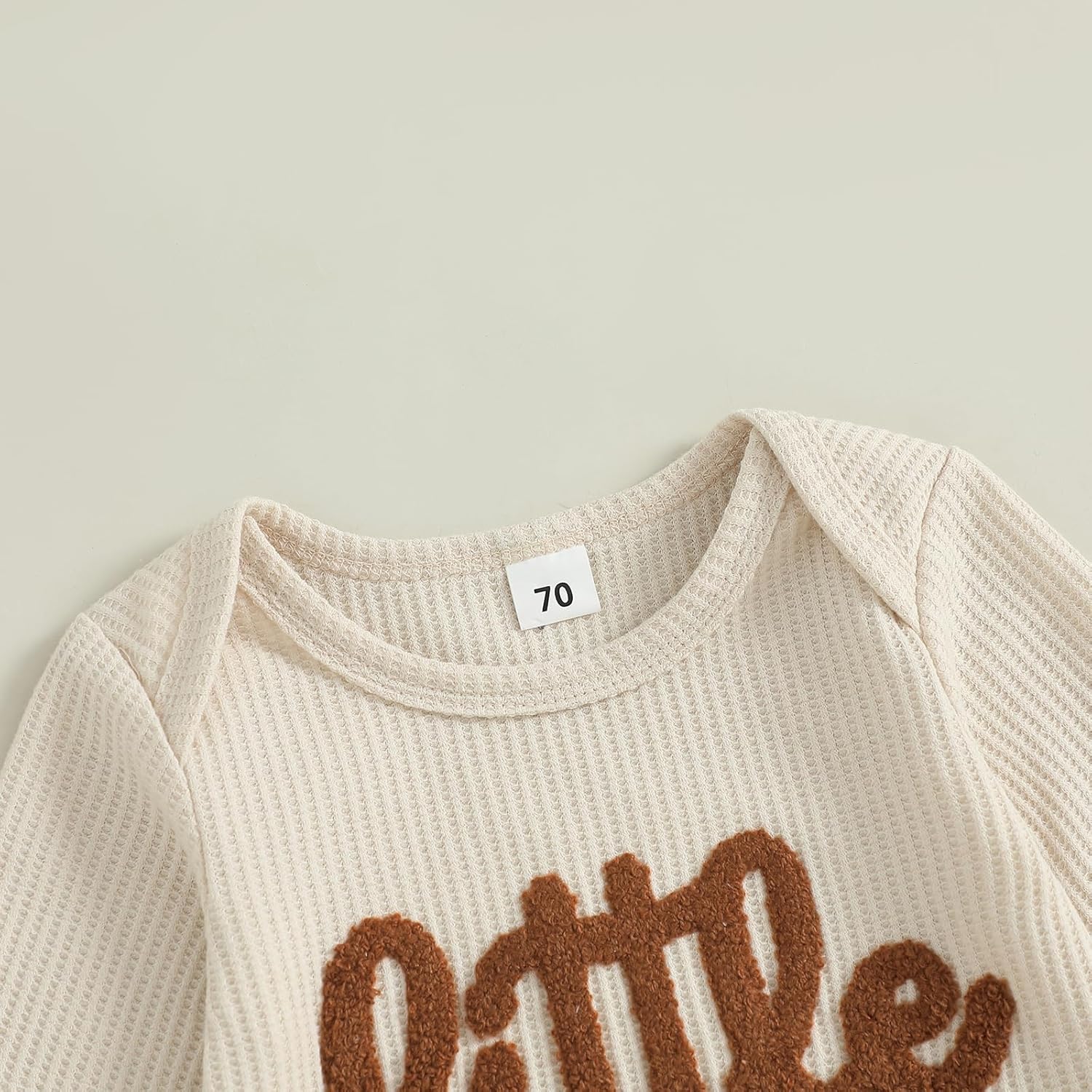 pengnight Baby Boy Clothes Little Brother Newborn Outfits Little Bro Embroidery Waffled Long Sleeve Romper Pants Fall Clothes - Image 4