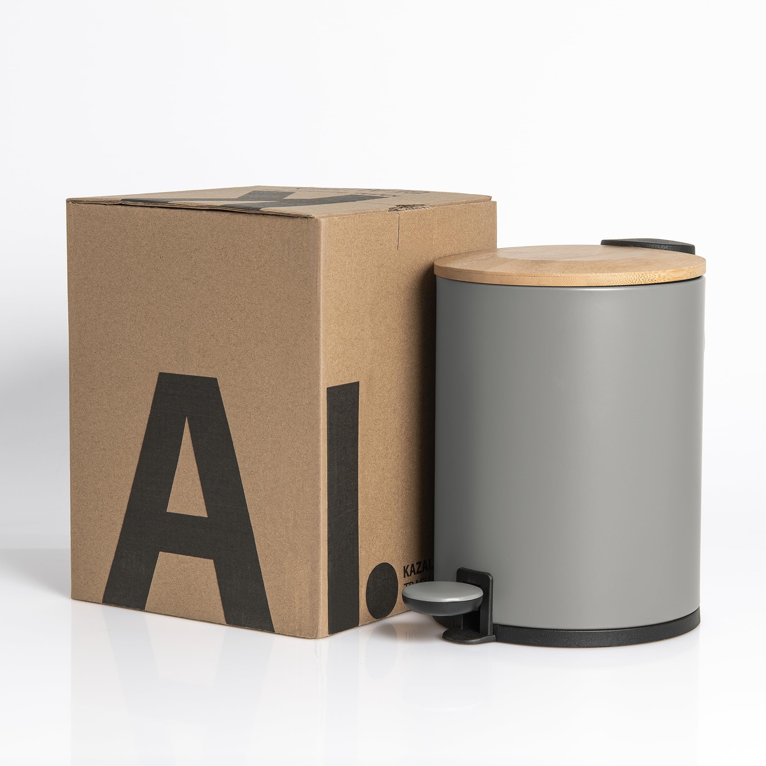 Cestino Bagno In Bambù 3 Litri - Chiusura Silenziosa E Antiscivolo - Foto 7