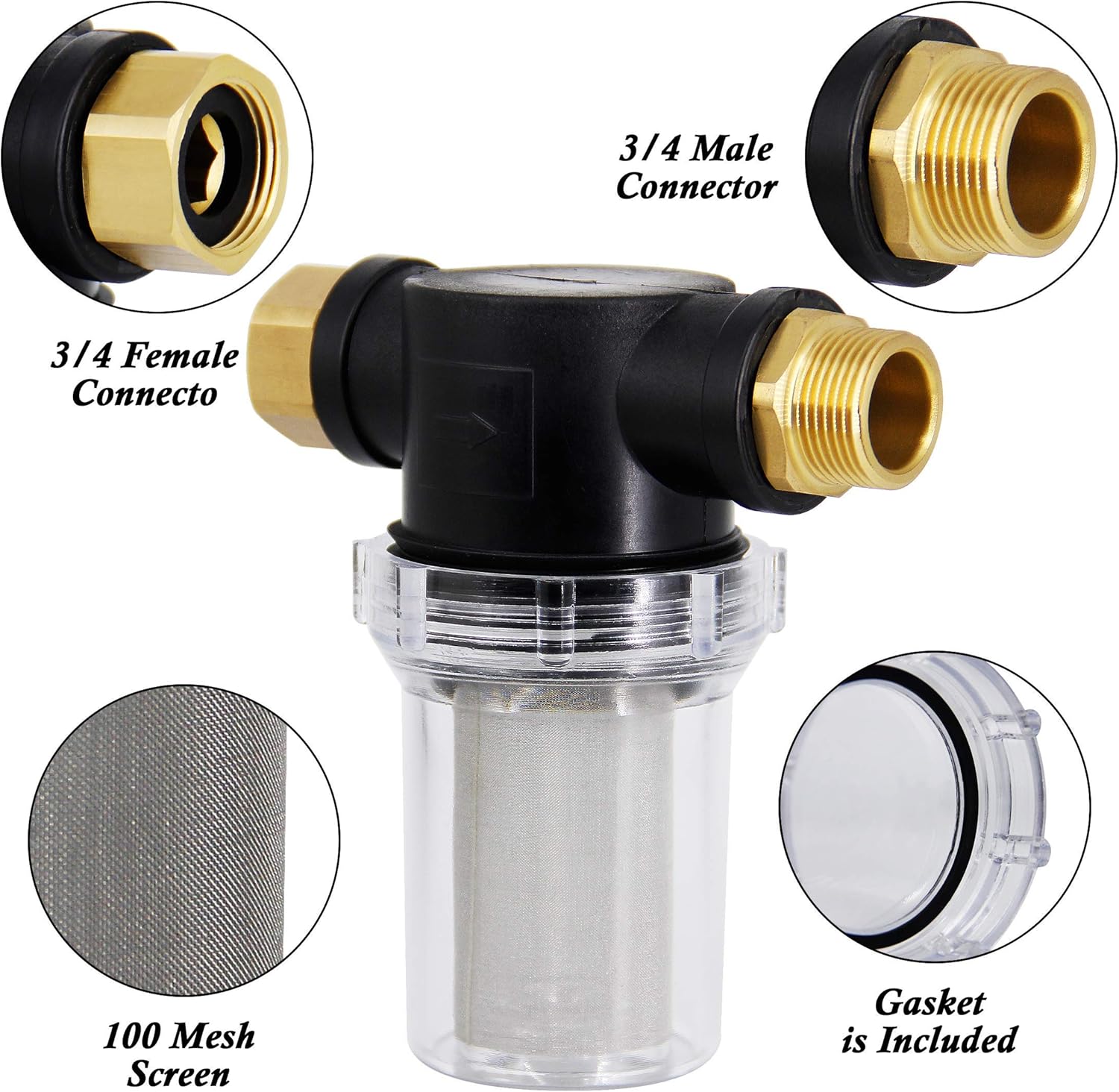 Twinkle Star Hose Splitter 4 Way | Sediment Filter Attachment