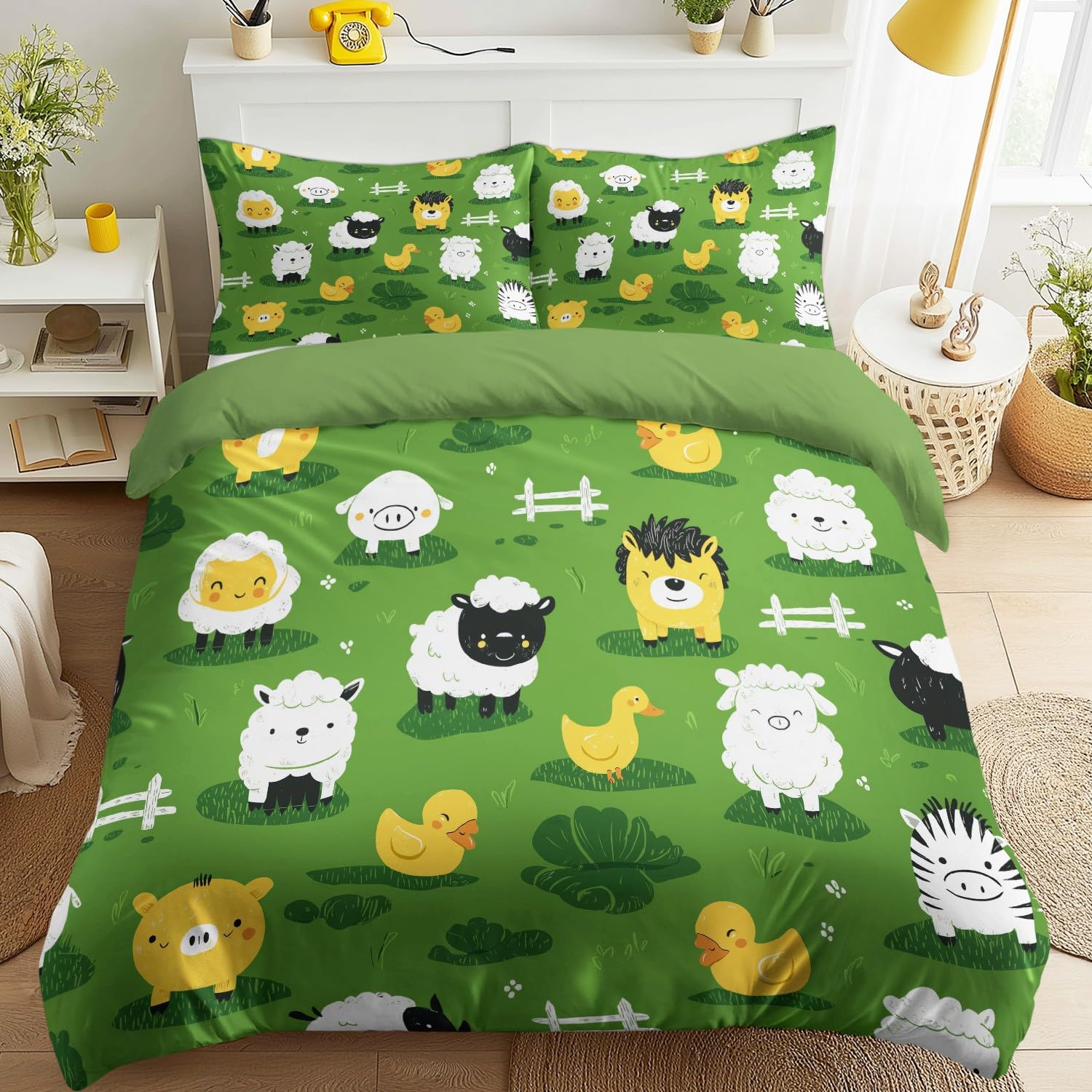 Housse de couette 140 x 200 cm avec fermeture éclair pour sécuriser le lit enfant
