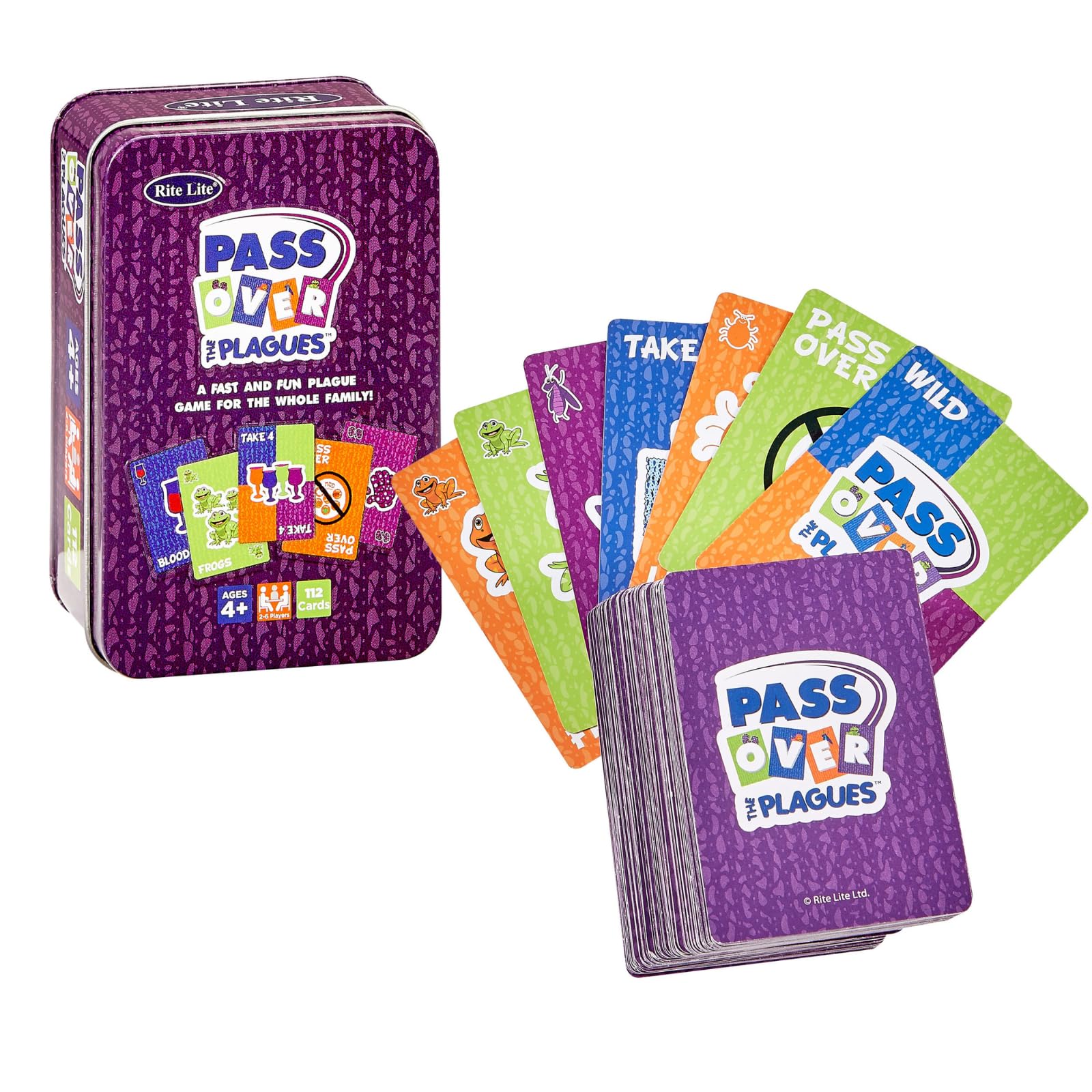 Pass Over The Plagues Game by Rite Lite Passover Gifts Jewish Pesach Seder Holiday Party Favors Fun Card Game in Collectible Tin for Family Game Night Hours of Fun All Seder Long! 2-6 Players