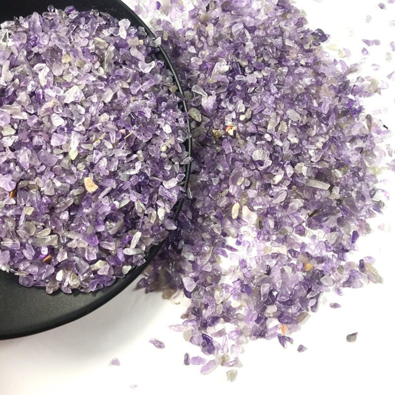 Plein de Textures Poudre d'améthystes Naturelles, 100g, 2-5mm, Cristal, Gravier, Roche, gemme Brute, décoration de bonsaï for Aquarium