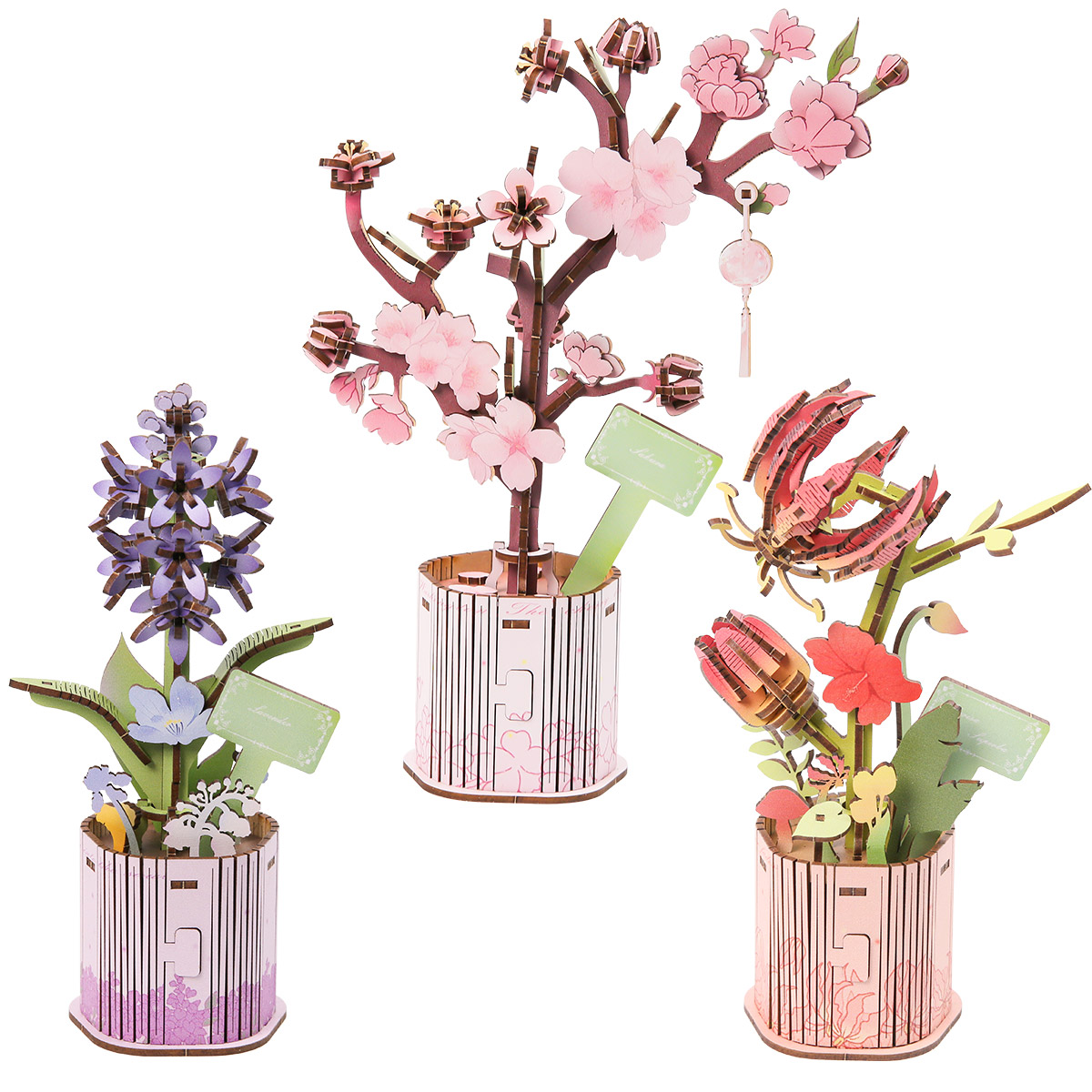 Amazon.com: Insgen 3D Wooden Flower Puzzle for Adults, 3 Flowers