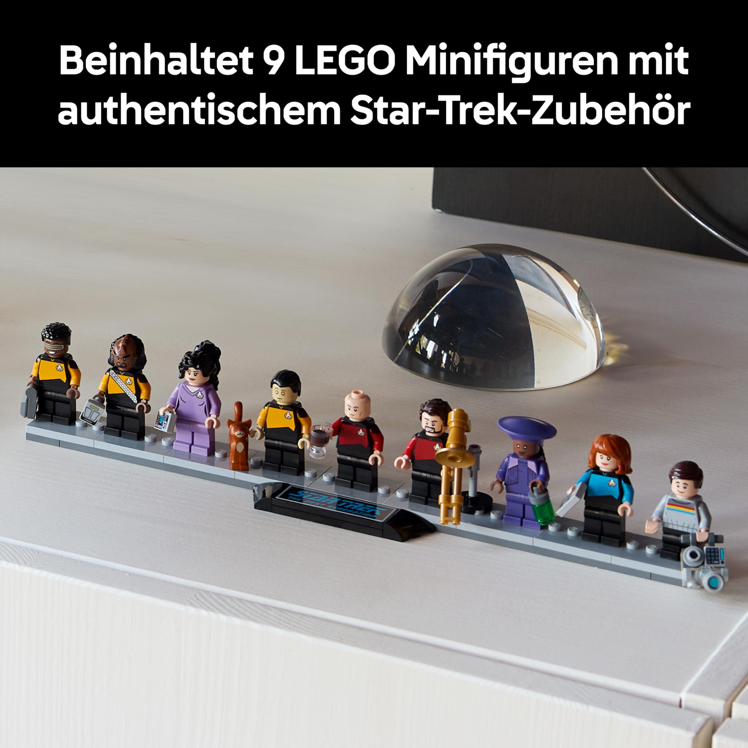 LEGO Icons Star Trek: U.S.S. Enterprise NCC-1701-D - Bauset für Erwachsene - 2 Shuttlepods, Trennfunktion & 9 Minifiguren mit Jean-Luc Picard & William Riker - Geschenk für Männer und Frauen - 10356