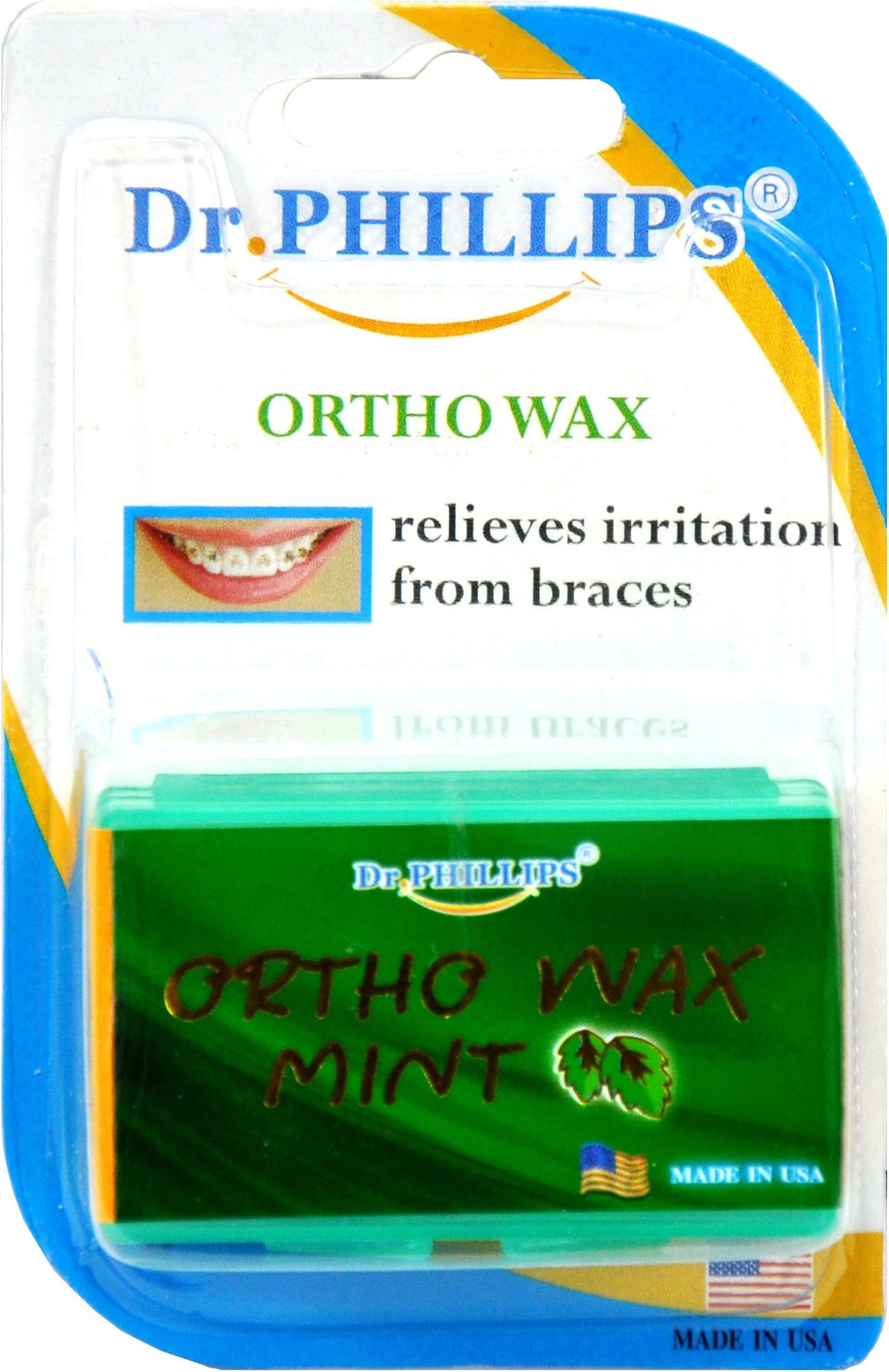 Dr.Philipps , Ortho Wax Mint Relieves Irritation From Braces wires and brackets ; 2 boxes per pack by Dr.Phillips