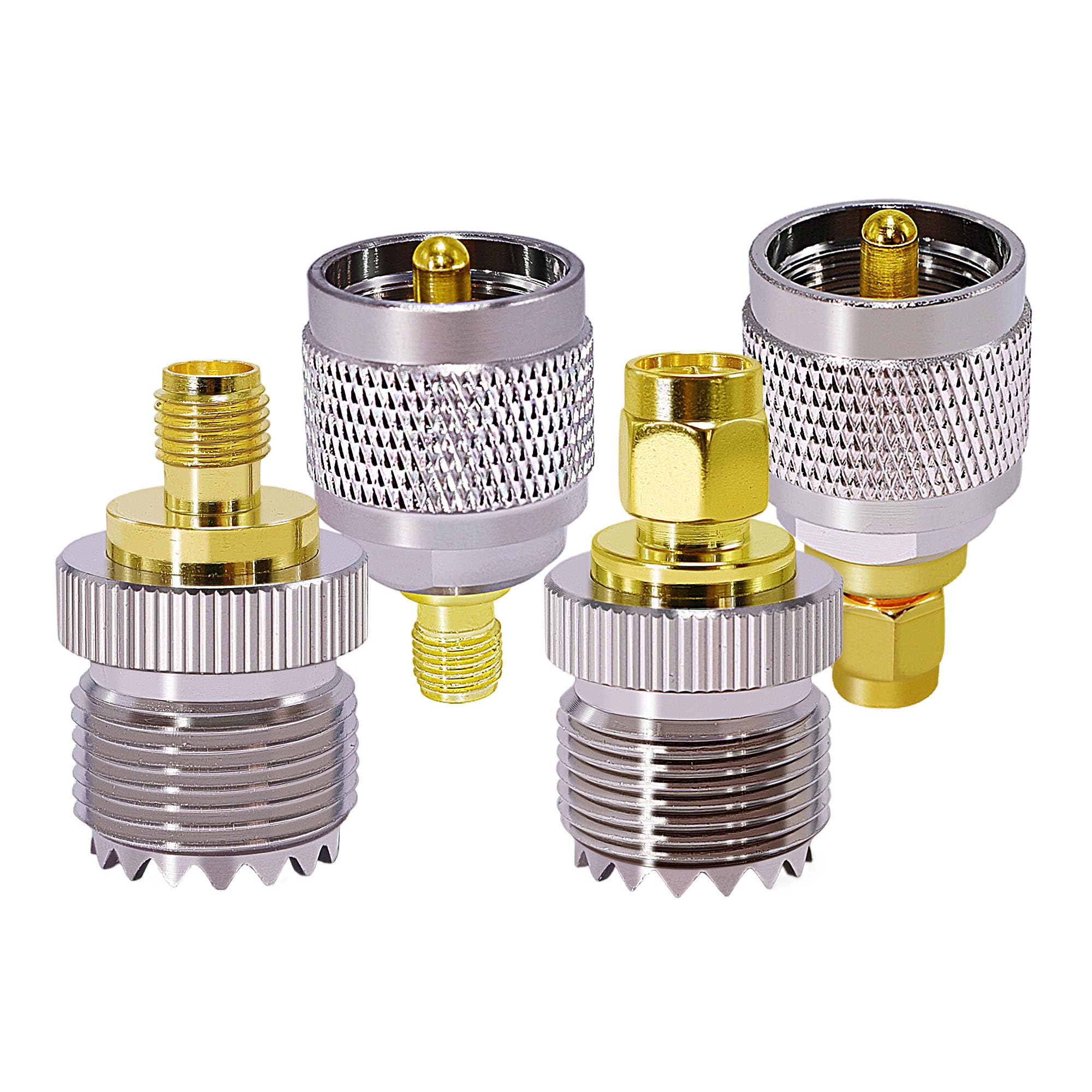 SMA to UHF Antenna Adapter, SMA to PL259 SO239 UHF VHF FR Coaxial Connector Kit for CB Radio Antenna, Coax Cable Connector Adapter Kit for Handheld