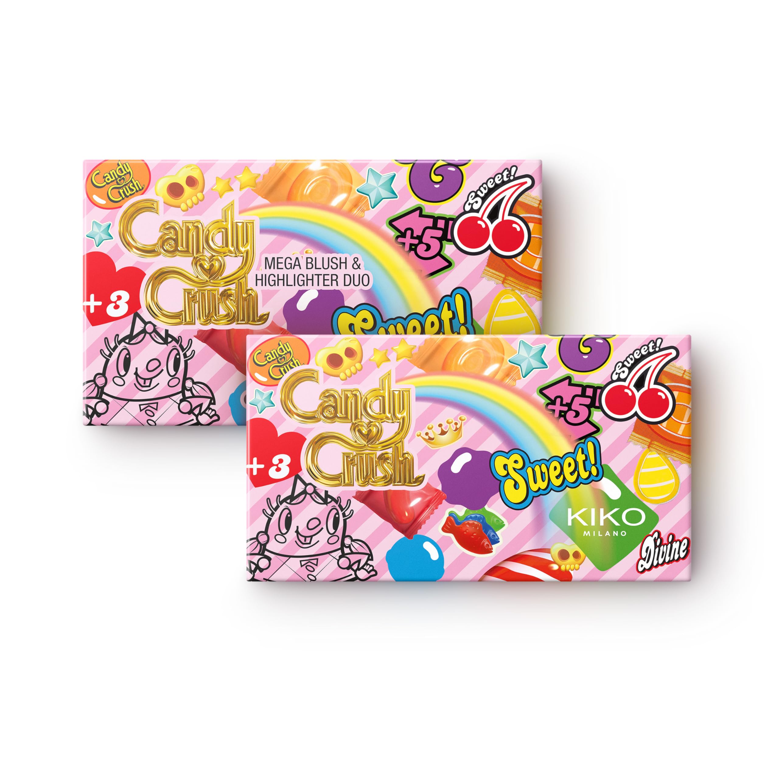 KIKO Milano Candy Crush™ Mega Blush & Highlighter Duo 02, Paleta Do Twarzy Z Różem I Rozświetlaczem