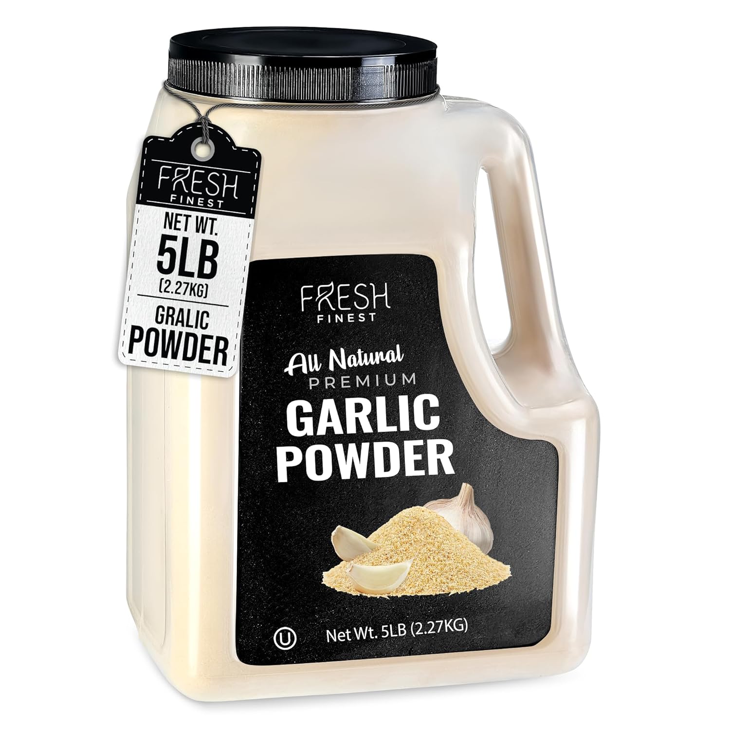 Fresh Finest Bulk 5 LB Premium Garlic Powder - Kosher Certified Non-GMO Ground Garlic Spice Best for Vegetables, Meats, Rubs and Dressings, 5 LB