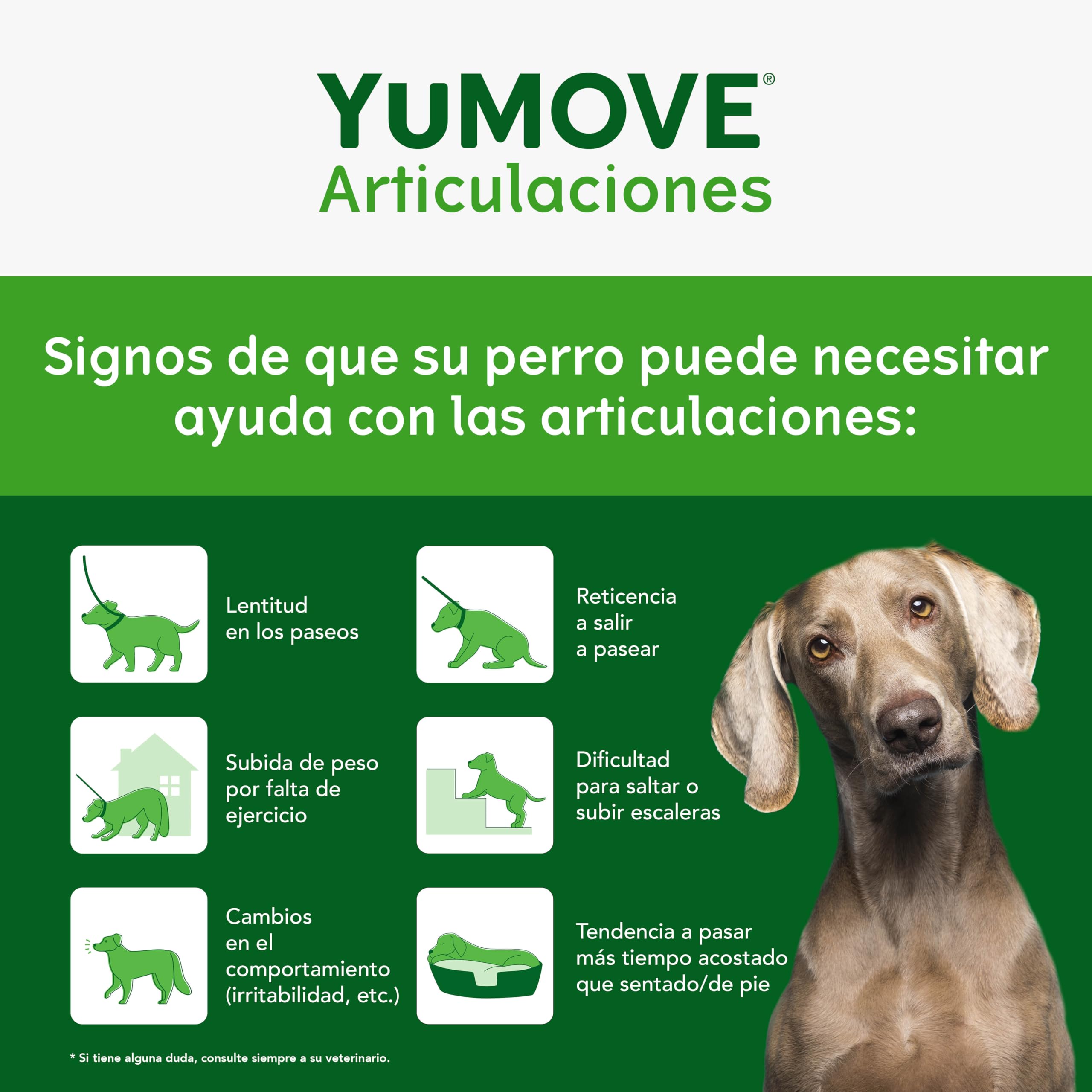 YuMOVE Condroprotector Perros 60 Masticables - Articulaciones Perro Senior +8 Años con Mejillon Labio Verde Complejo ActivEase de 150mg Cada Masticable & Aceite de Pescado - Movilidad del Canino