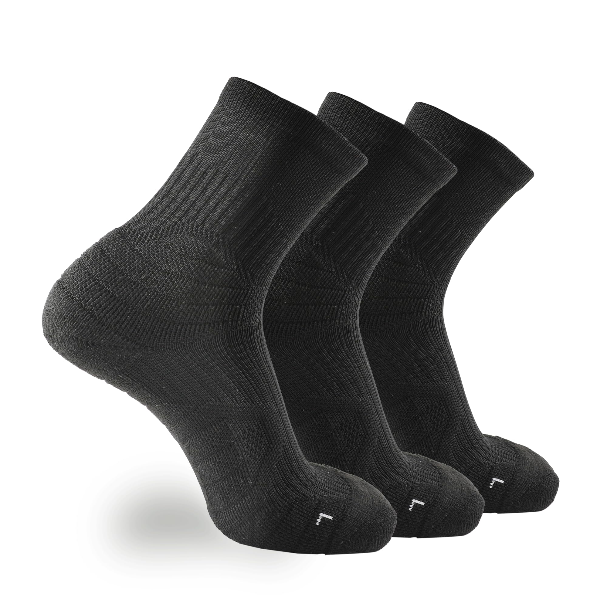 TactiaCompression Running Socks Men – Cushion Padded Anti-Blister, Moisture Wicking Cooling, Athletic Socks Crew, 3 Pairs