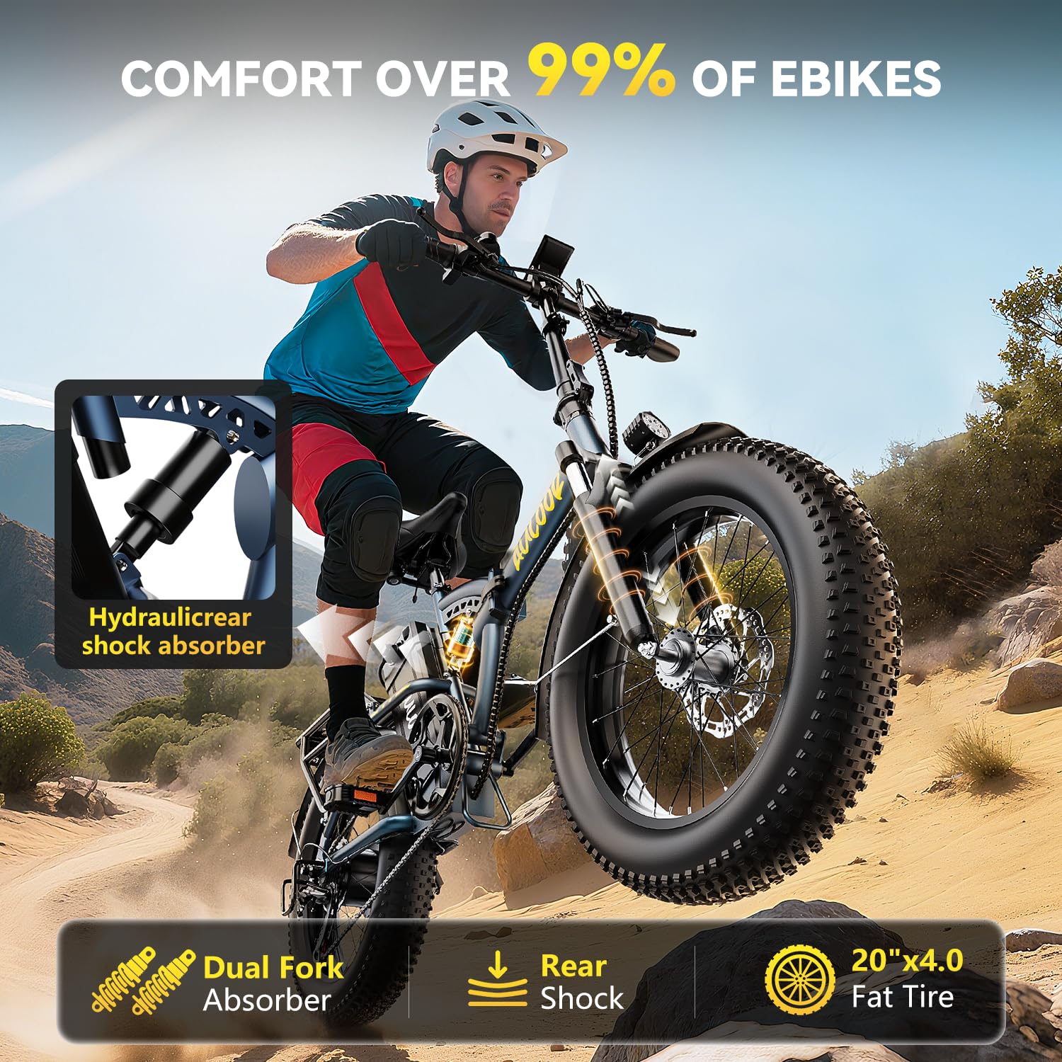 1000W Folding Electric Bike,48V 20AH Removable Battery E Bike,30+MPH,80 Miles Max Range Electric Bike for Adults,20" Fat Tire Foldable ebike,Adult Electric Bicycle for Commute Beach Snow