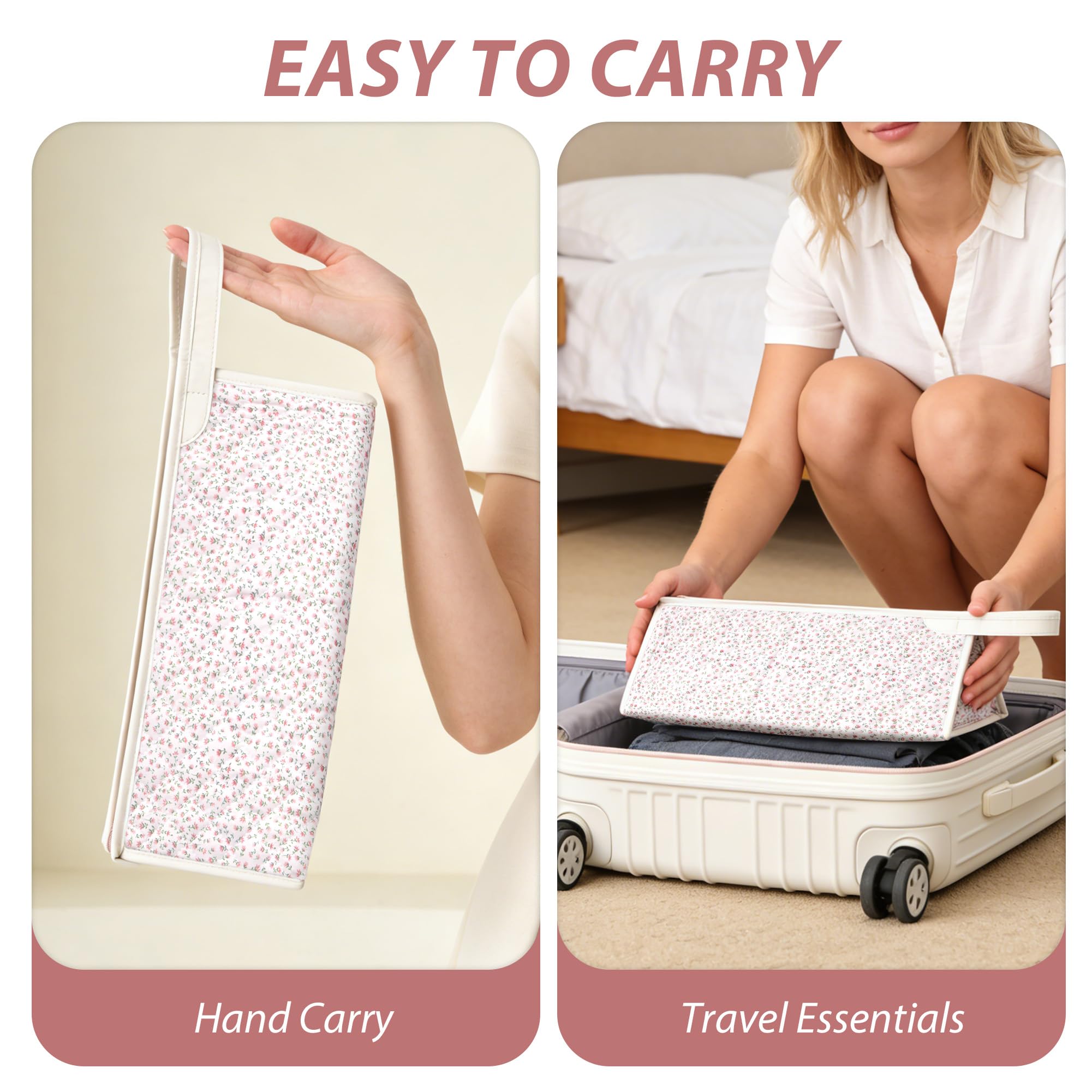 Bolsa de Almacenamiento para Secador de Pelo, Compatible con Airwrap Styler y Supersonic, Funda de Viaje para Shark Flexstyle y Accesorios, Estuche de Transporte para Rizador (Flor Rosa)