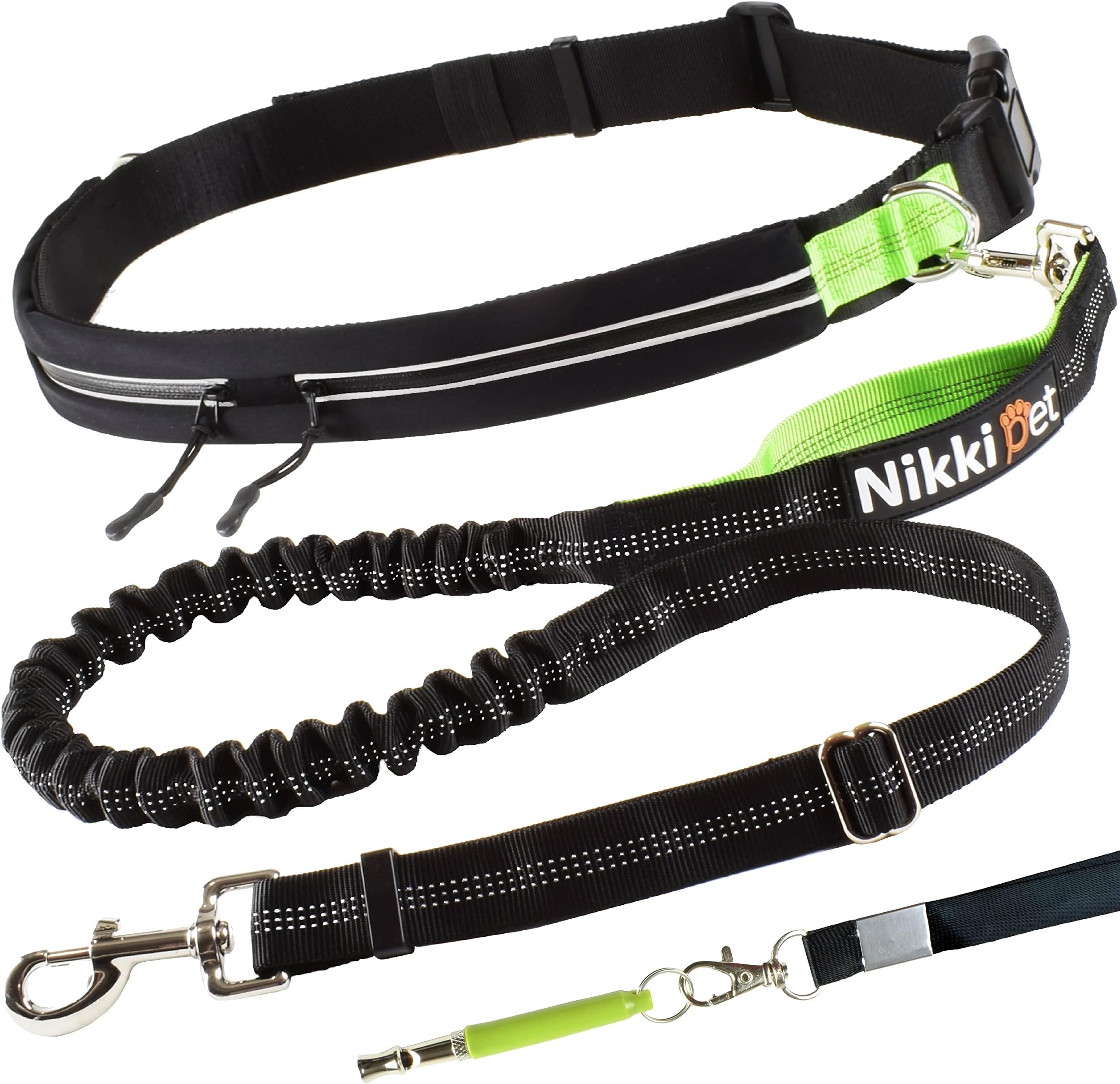 Jogging dog leash: sports, water resistant, reflective, elastic leash, length: 120 cm, free: e-book