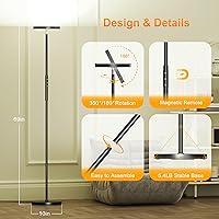 Vista 7 de RGB Torchiere Lámparas de pie para sala de estar, 3600LM 36W Lámpara de pie LED brillante con control remoto, moderna lámpara alta que cambia