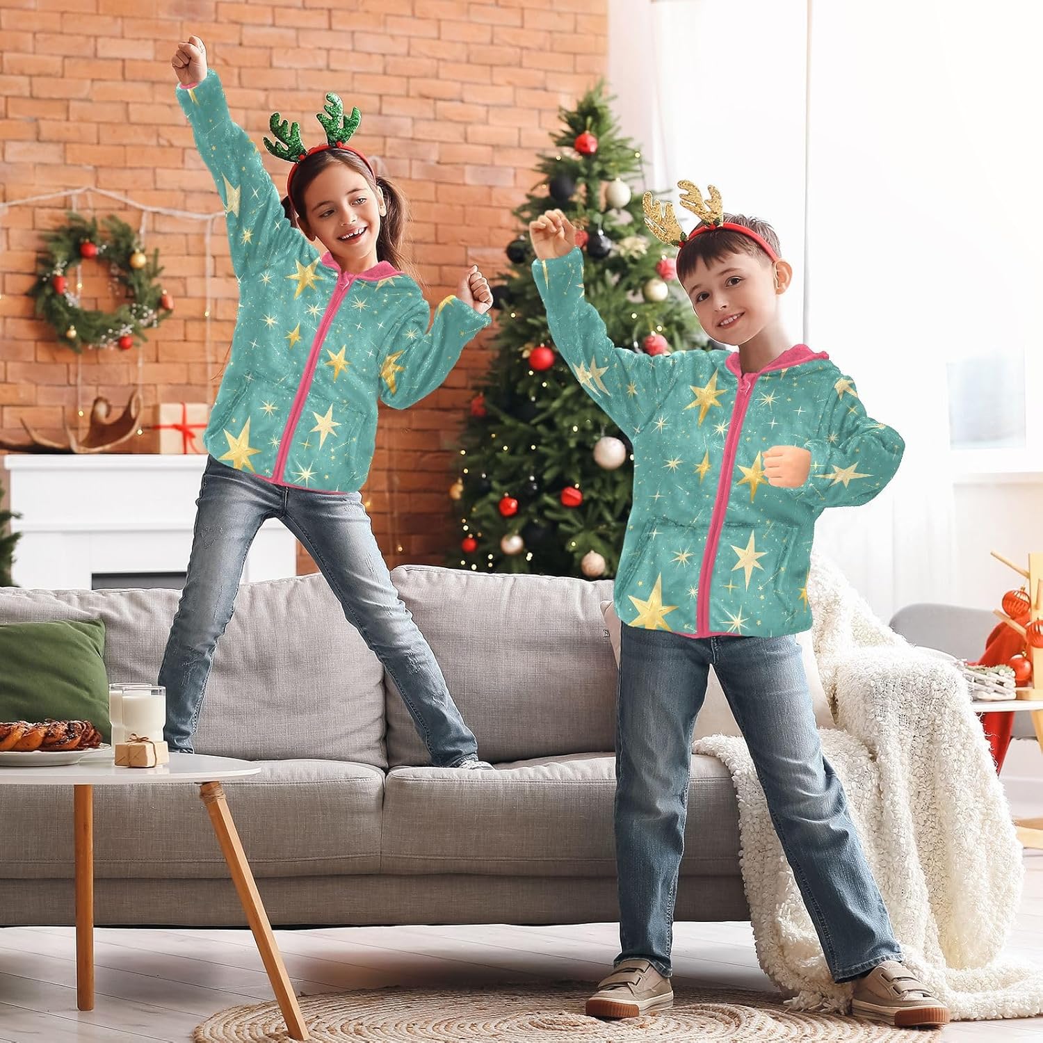 Zip Up Hoodie Jacket for Girls Fleece Sweatshirts Hoodies Toddler Tops Fashion Fall Winter Clothes