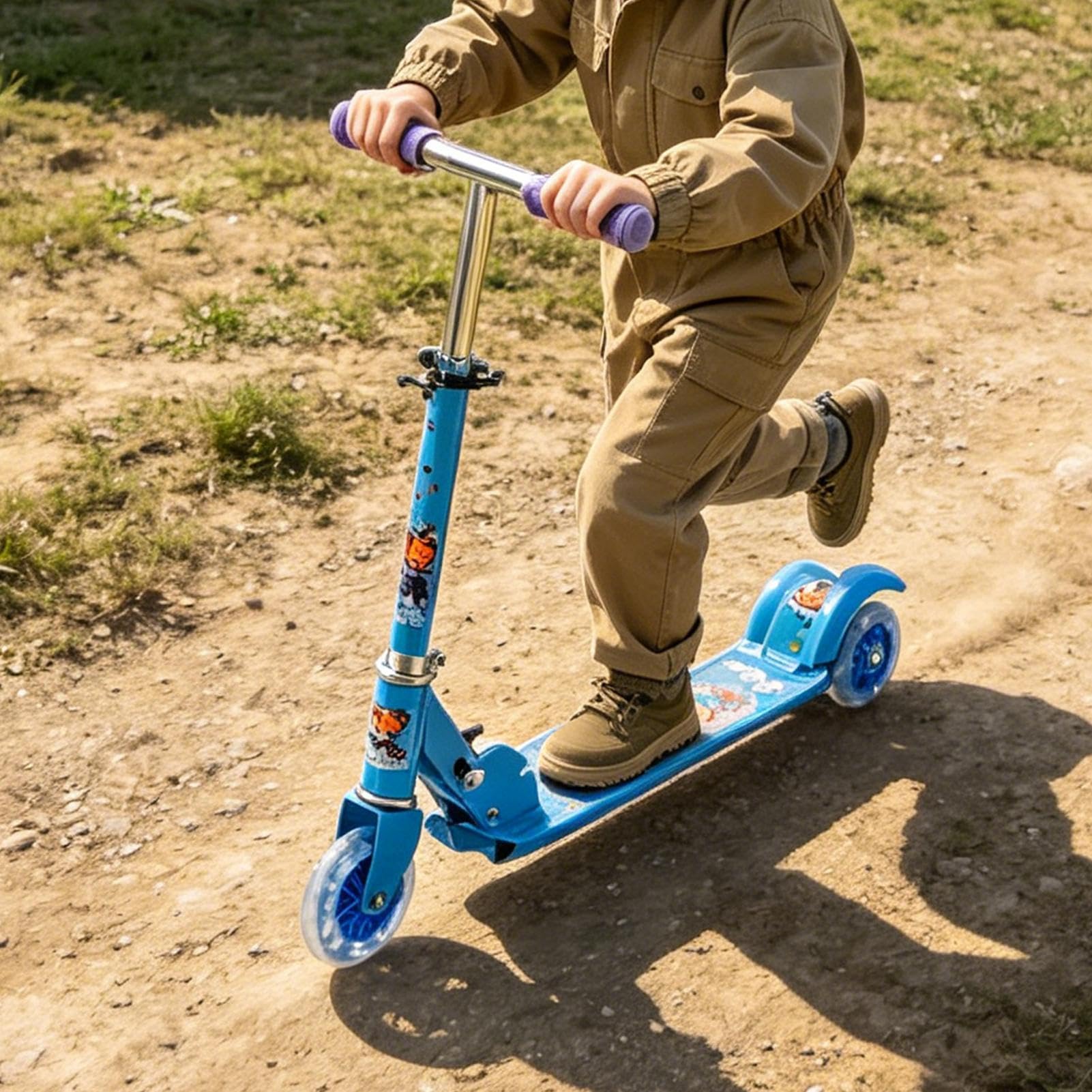Monopattino per 2 Ruote Leggero Altezza Regolabile Monopattini 3-10 Anni per Sport All'Aperto Passeggiata Parco Viaggi Campeggio Compleanno Vacanze Ragazzi Adolescenti 3-10 Anni