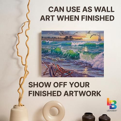 Miniatura 73 de Ledgebay - Pintura por número para adultos – Kits de pintura por números, pintura sin arrugas por números para adultos principiantes, 12 x 16