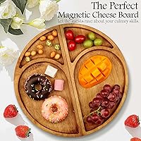 Vista 5 de Juego de regalo de tablero de charcutería de madera maciza de alta calidad, tablero magnético extra grande para quesos con bandeja de madera