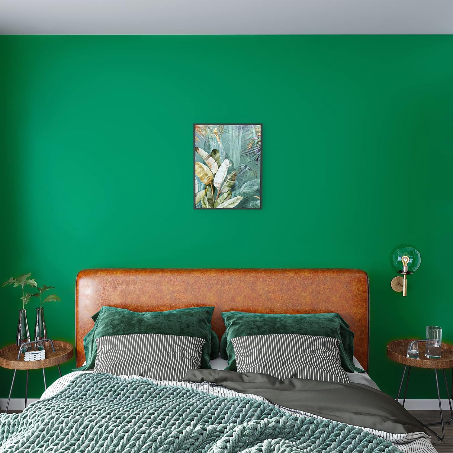 VaryPaper Large Size 32"x354" Matte Green Wallpaper Stick and Peel Solid Green Contact Paper for Walls Self Adhesive Removable Wall Covering Green Vinyl Wall Paper Roll for Bedroom Bathroom Kitchen