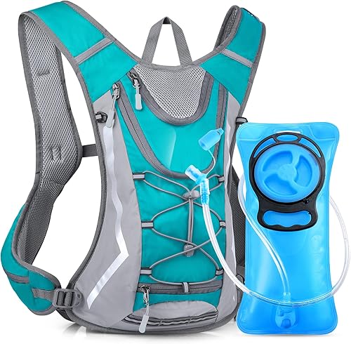 GIEMIT Hydration Pack Hydration Backpack Vest with Water Bladder 2L, Daypack Insulated Adjustable Water Backpack Lightweight Fits Men Women for