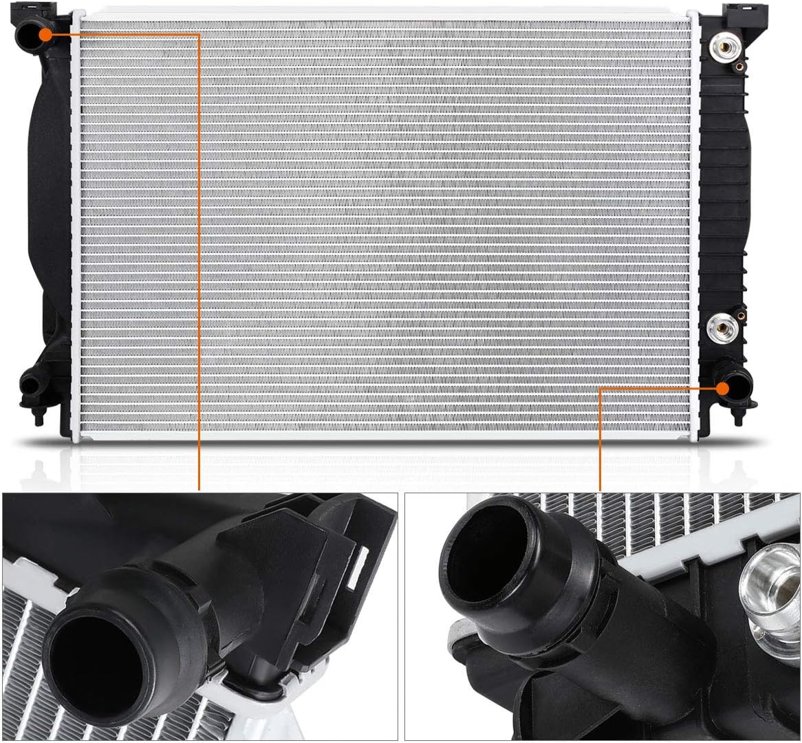 DPI-2590 Aluminum Core Radiator Compatible with Audi A4/A6 Quattro 3.0/3.2 AT/MT 02-08