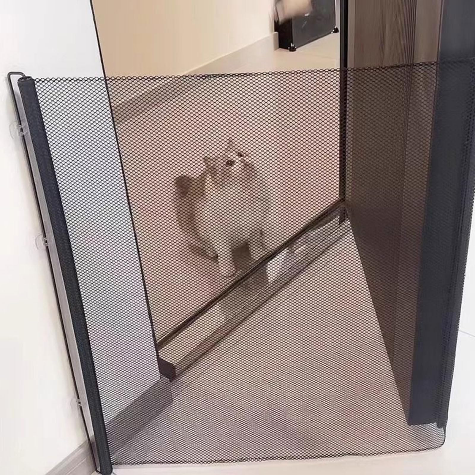 Cancelletto Sicurezza Estensibile per Bambini e Cani, Cancelletto per Bambini Estensibile, 0-180 cm Cancello per Cani Barriera di Sicurezza Regolabile, Cancello di Sicurezza Retrattile, Baby Gate Mesh