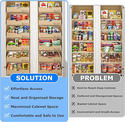 Miniatura 4 de WelFurGeer Cajones extraíbles para armarios, cajón extraíble para armarios de cocina, organizadores extraíbles para el hogar, organizador de