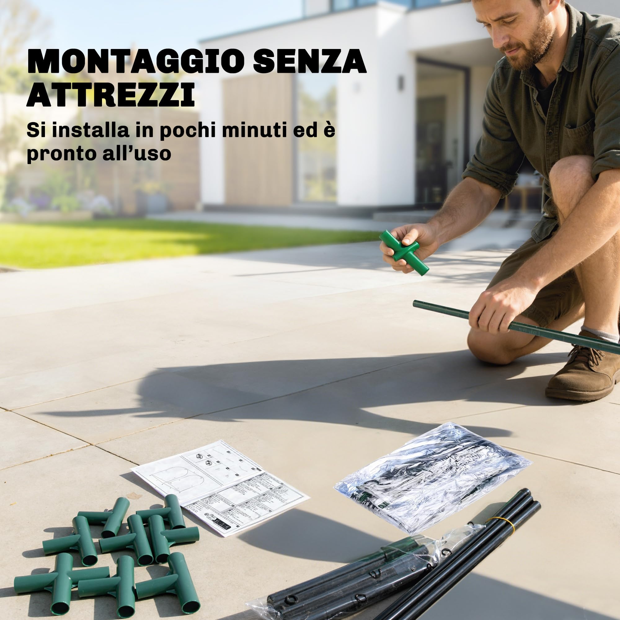 Outsunny Mini Serra da Giardino con Borsa per la Coltivazione, Serra per Orto con Porta Avvolgibile,Struttura in Acciaio, Copertura in Plastica, per Orto Verdure Fiori Piante, Verde Scuro