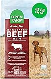 Open Farm, Grain-Free Dry Dog Food, Complete & Balanced Kibble, Sustainably & Ethically Sourced Ingredients, Non-GMO Veggies & Superfoods to Support Overall Health, Grass-Fed Beef Recipe, 22lb Bag Grass-Fed Beef 22 Pound (Pack of 1)