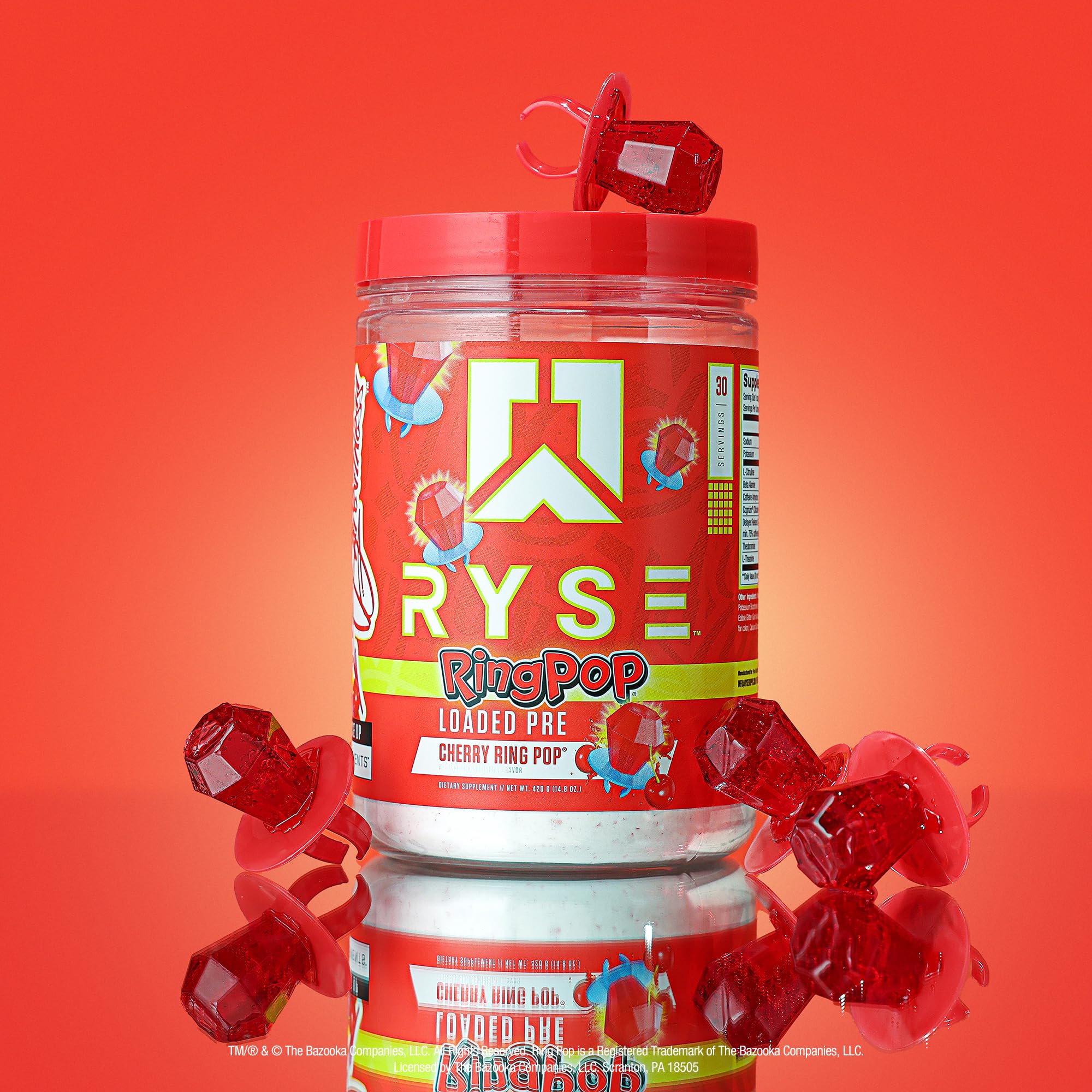 RYSE Loaded Pre Workout Powder - Ring Pop Cherry - Daily Pre-Workout for Men & Women with 325mg Caffeine, Beta Alanine, and Citrulline for Pump, Focus, and Energy - 30 Servings — Amazon image 5