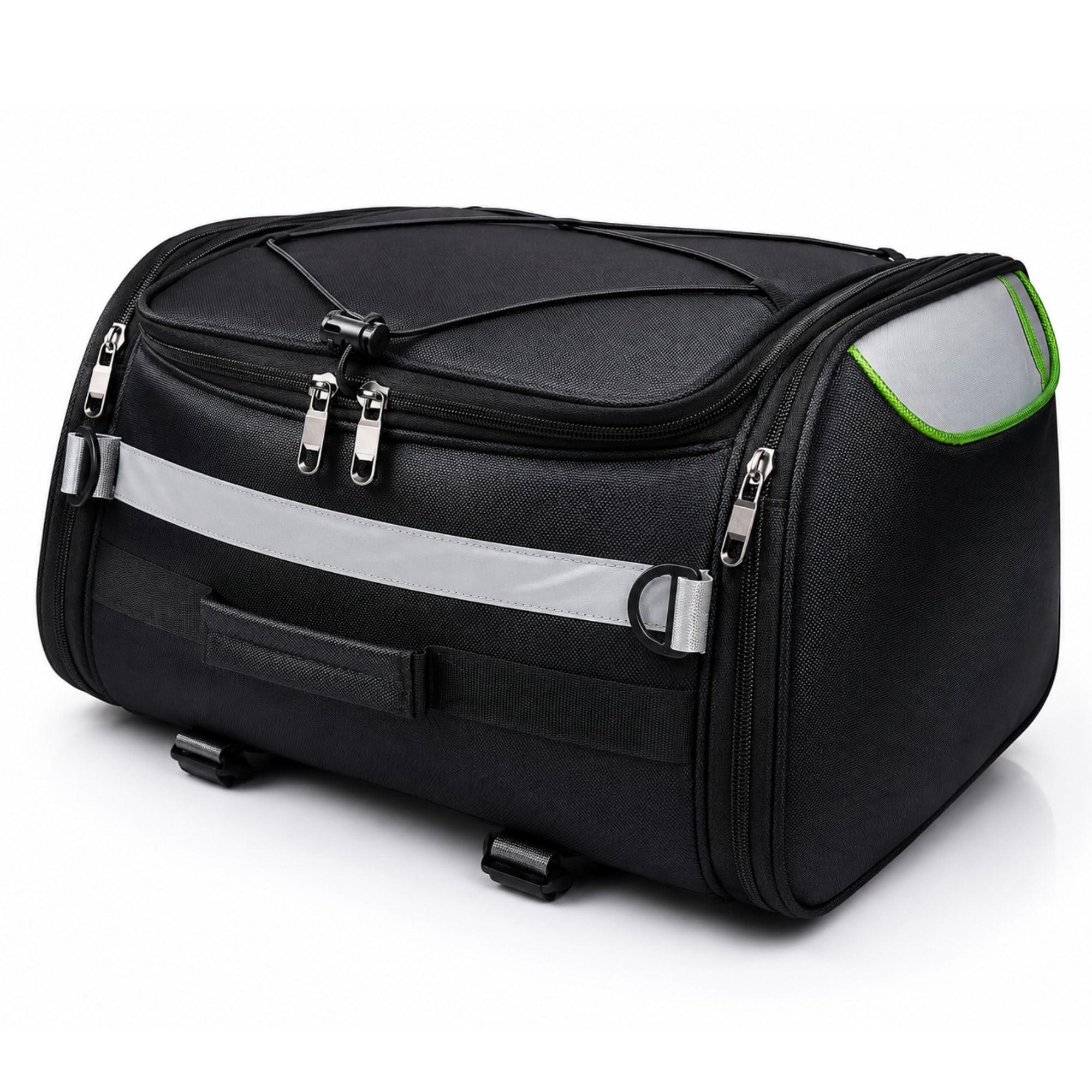 ZULFIQAR Bike Tail Bag 30L | Motorcycle Seat Luggage Storage Bag with Rain Cover, Heavy Duty Polyester, Secure 4 Point Anchoring for Touring, Travel & Long Rides - Black-image-6