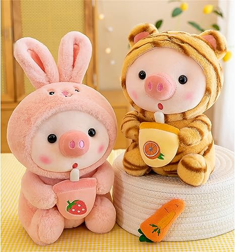 Miniatura 10 de Juguete de peluche de cerdo, disfraz de cerdito, rana, tigre, conejo, lindo muñeco de peluche para niñas y niños, regalo de fiesta de cumpleaños a