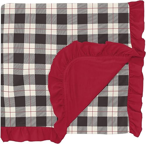 Miniatura 9 de KicKee Pants Manta estampada con volantes, fácil transición de cuna a cama, mantas suaves y sedosas para bebés y niños (2022 Iceberg Menorahsaurus -