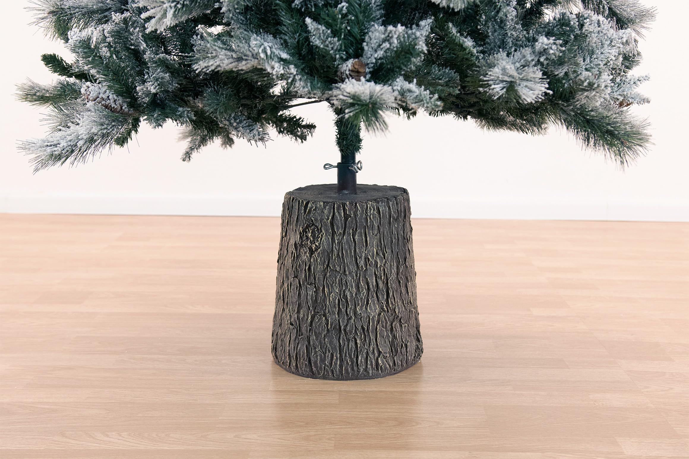 BOP Base Tronco Nature Per Albero Di Natale Effetto Legno Real Touch - Base Rialzata, Ceppo Fino a 210 cm - Supporto Decorativo, Vaso Design Ultra Realistico