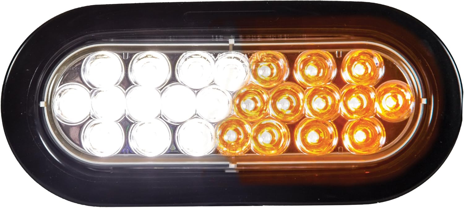 Buyers Products 6" Oval LED Recessed Strobe Light, Amber/Clear