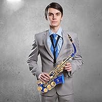 Vista 8 de EASTROCK Saxofón Alto Azul Oscuro/Dorado Mi Bemol Kit Completo para Estudiantes Principiantes con Estuche de Transporte, Boquilla, Almohadillas