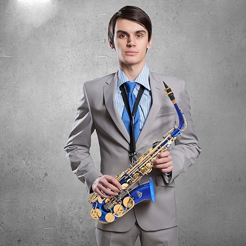 Miniatura 20 de EASTROCK Kit completo de saxofón alto de níquel negro/dorado para estudiantes principiantes con estuche de transporte, boquilla, almohadillas