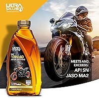 Vista 3 de ULTRA 1PLUS 4T 10W-40 Motorcycle Oil Full Synthetic API SN JASO MA2-10W40 Motor Oil, 6 QTS