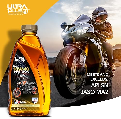 Miniatura 3 de ULTRA 1PLUS 4T 10W-40 Aceite para motocicleta sintético completo API SN JASO MA2 - Aceite de motor 10W-40, 3 cuartos