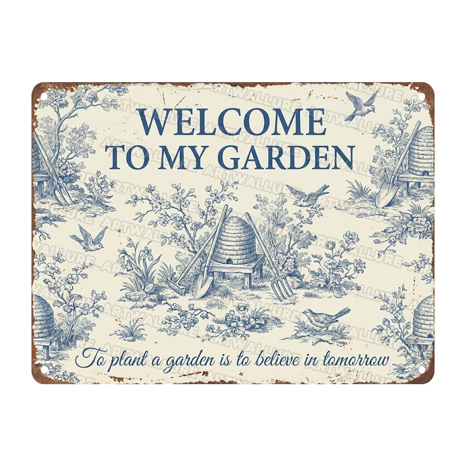 Vintage Garden Sign To Plant a Garden is to Believe in Tomorrow Metal Tin Sign for Courtyard Balcony Gazebo 12x16Inch
