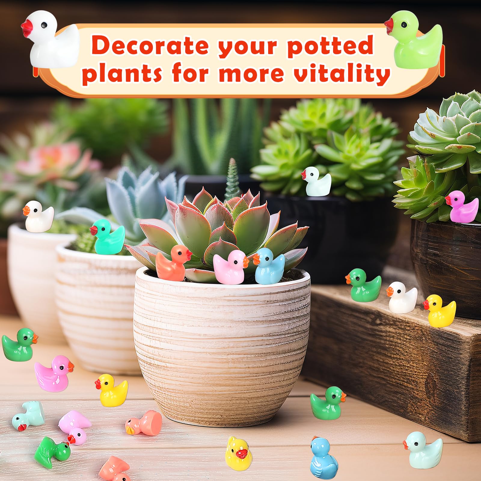 Set De 10 Mini Patos De Resina De Colores Para Decorar Jardines, Casas De Muñecas Y Manualidades, Figuras Pequeñas De 1,8 Cm, Resistentes Al Agua