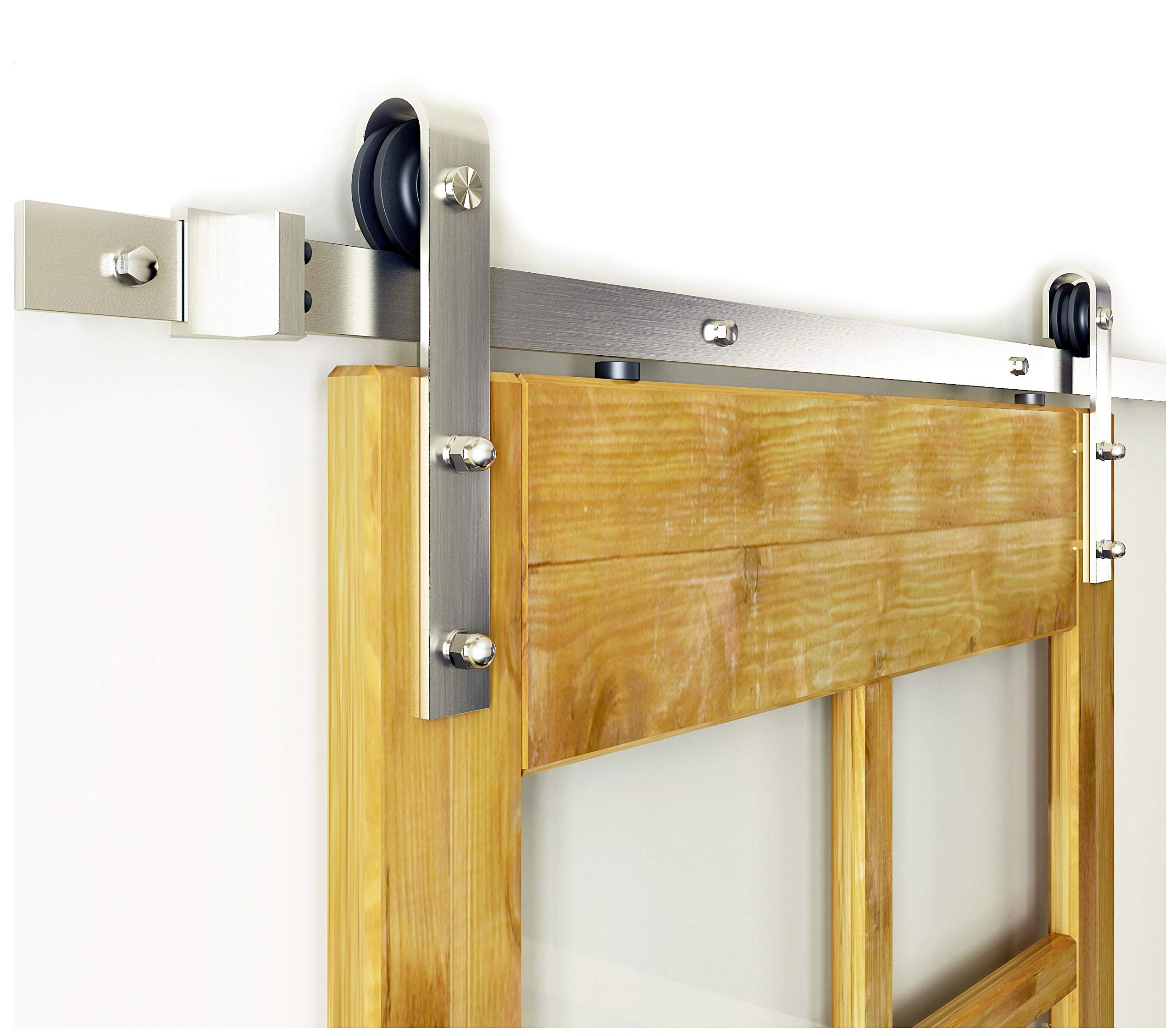 Buy Diyhd 5FT Country Style Brushed Stainless Steel Sliding Barn Wood