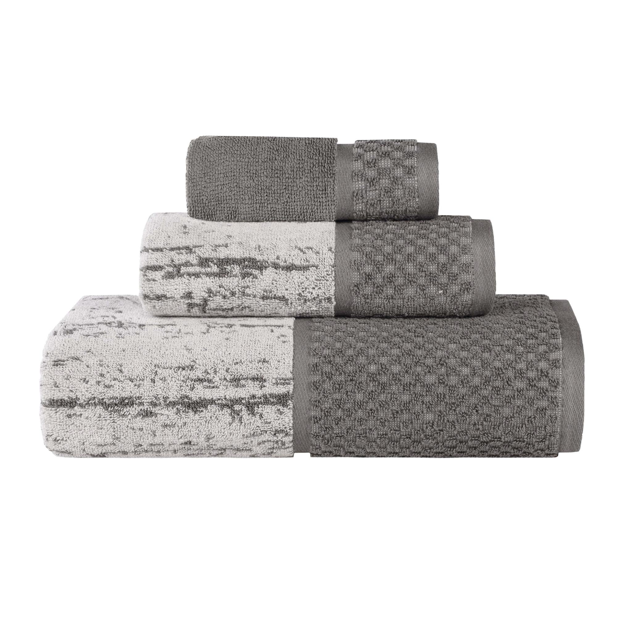 Superior Set di 3 asciugamani in cotone, asciugatura rapida, essenziali per il bagno, doccia, spa, morbidi asciugamani assorbenti, include 1 bagno, 1 mano, 1 asciugamano/asciugamano, collezione Lodie,