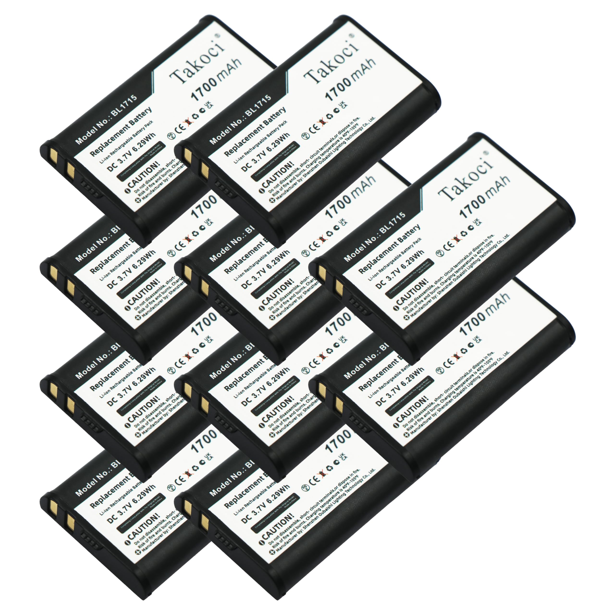 TAWUZUOR 10pcs Replacement Batteries Compatible with Hytera TC-320U TC-320 BL1715 BL1101 Radio 3.7V 1700mAh