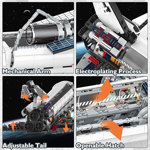 Miniatura 5 de JMBricklayer Juegos de construcción de transbordador espacial para adultos, avión espacial nave, juguetes espaciales para niños y adolescentes,
