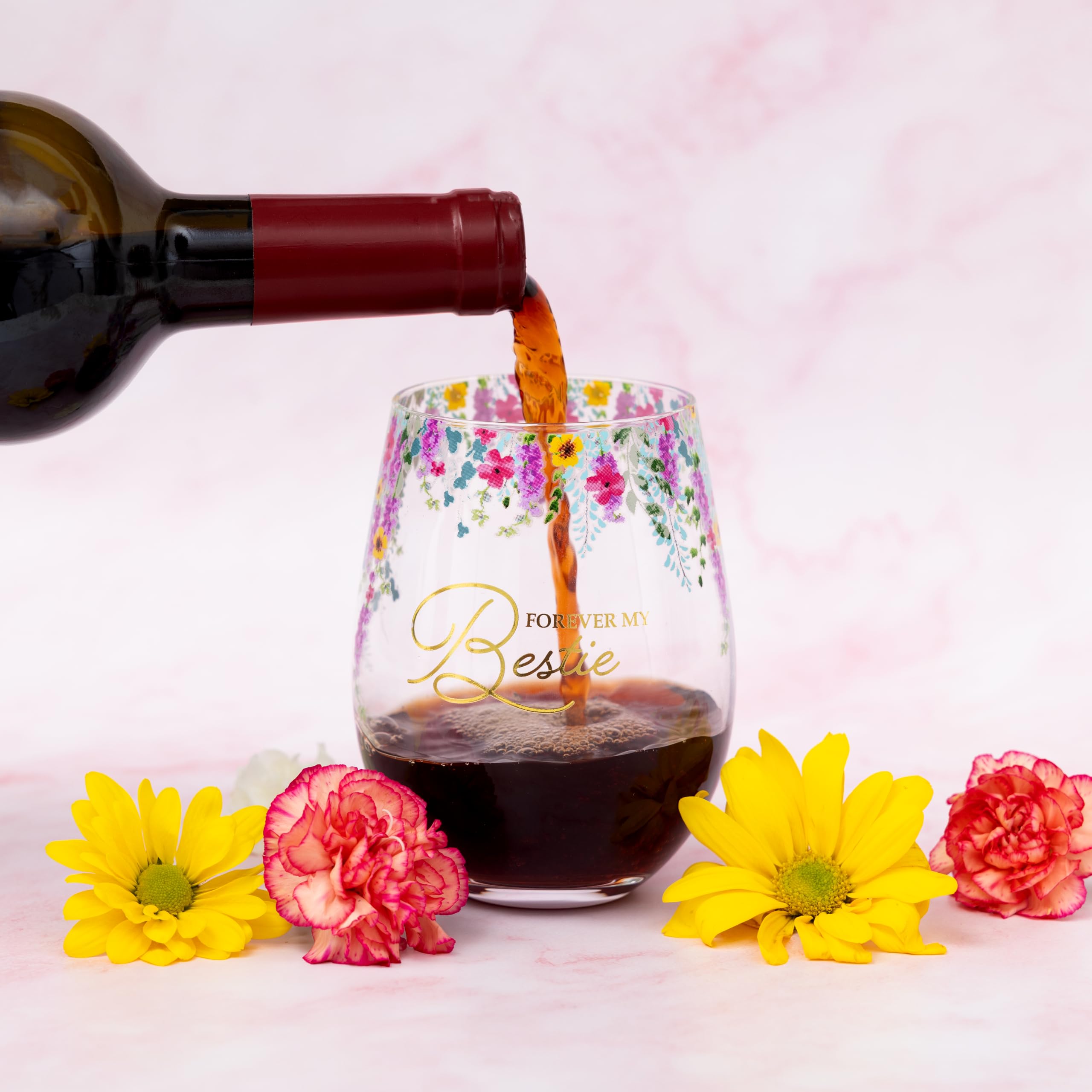 Pavilion Gift Company - Forever My Bestie - 480 ml kieliszek do wina bez nóżek najlepszy przyjaciel przyjaźń BFF miłośnik wina