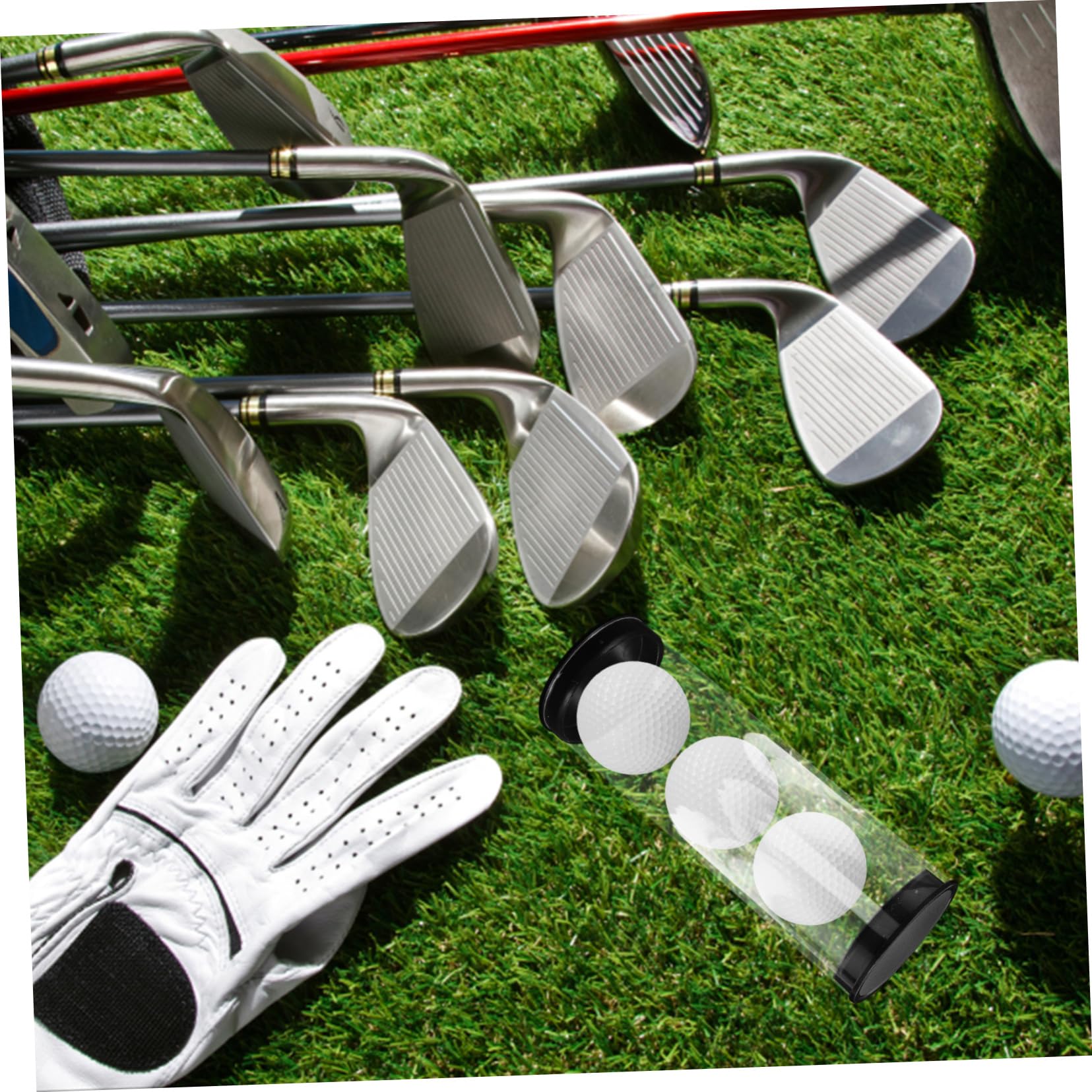 Sosoport Caja Tubo De Pelota De Golf Vitrina De Pelotas De Golf Falda De Pequeña Pantalla Tubo De Plástico Estuche Portátil para Golf Bola Transparente Deportes De Polivinilo