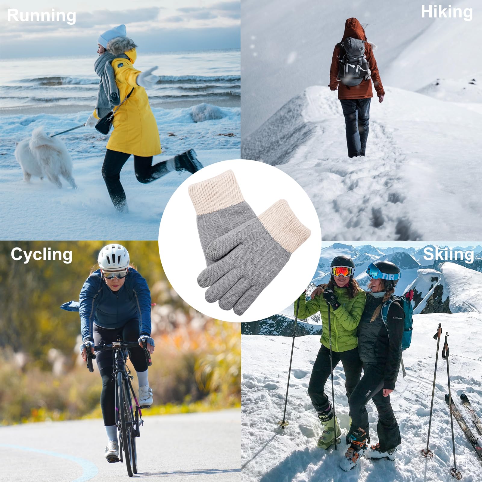 Guanti Invernali Da Donna Touch Screen Pile Spesso Caldo - Foto 4