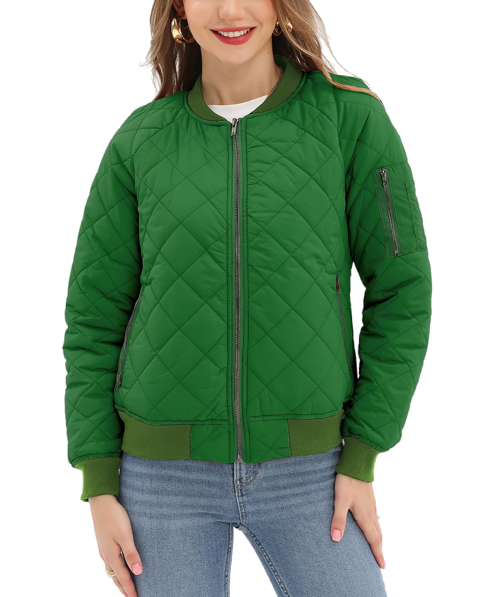 Argstar Women's Quilted Bomber Jakcet with 5 Pockets (XS-XXL)