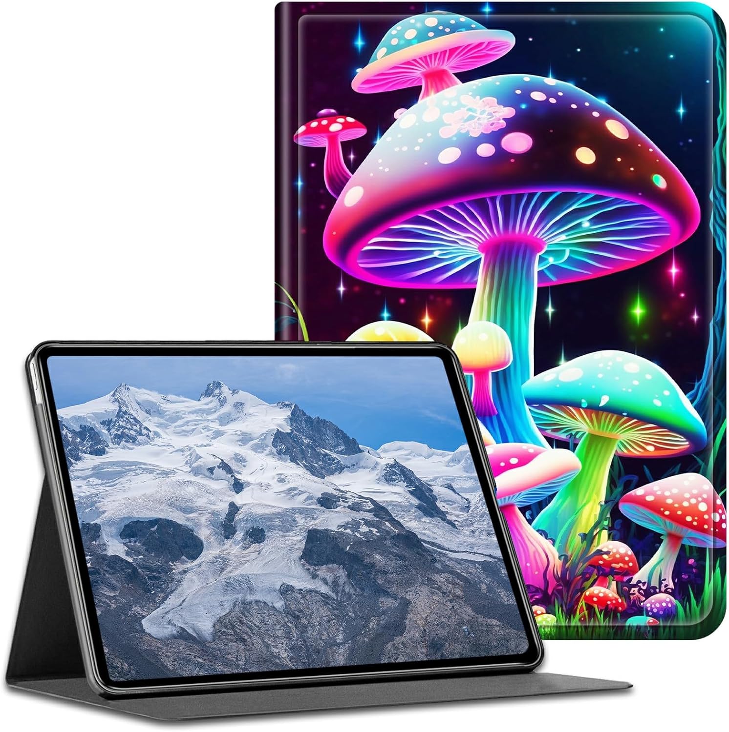 for Kindle Fire HD 8 & Fire HD 8 Plus Tablet (12th & 10th Generation,2024/2022/2020 Release),Shockproof Stand Protive Cover with Auto Wake/Sleep,Gorgeous Mushrooms